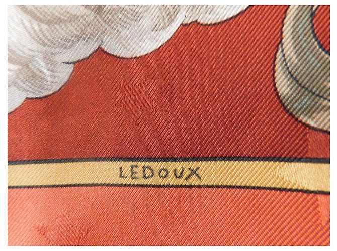 Hermès Carré di seta Cosmos Bianco Rosso D'oro - vista 9