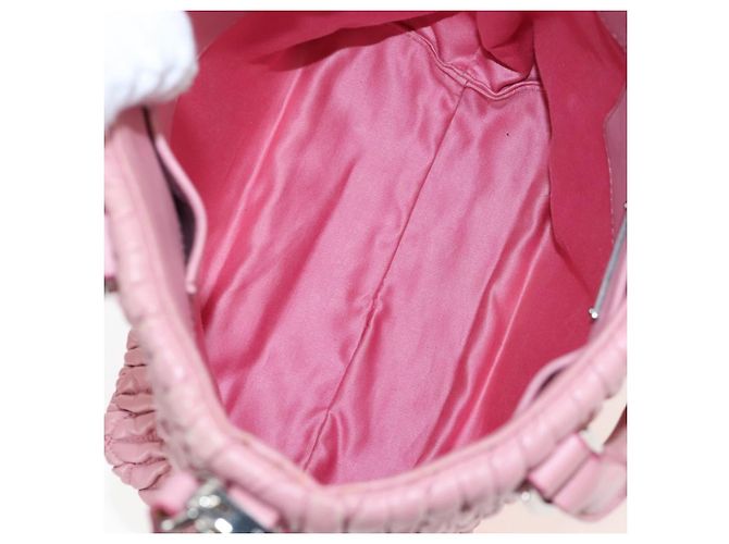 Miu Miu Crystal Convertible Top Handle Matelasse Leather Small Rosa - vista 5