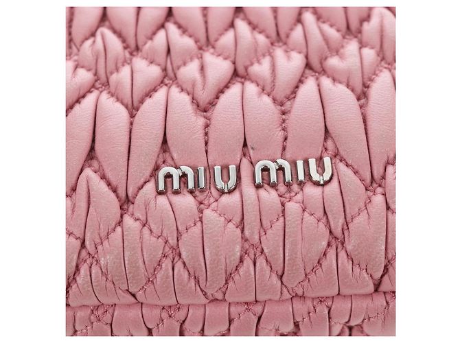 Miu Miu Crystal Convertible Top Handle Matelasse Leather Small Rosa - vista 6