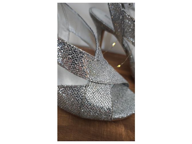 Sandali con tacco Michael Kors argento glitter - vista 3