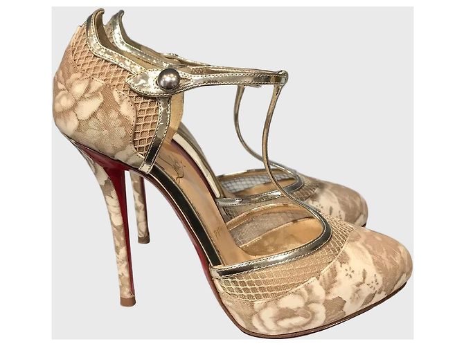 Décolleté Christian Louboutin T.37,5 Beige - vista 2