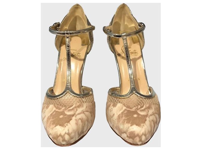 Décolleté Christian Louboutin T.37,5 Beige - vista 3