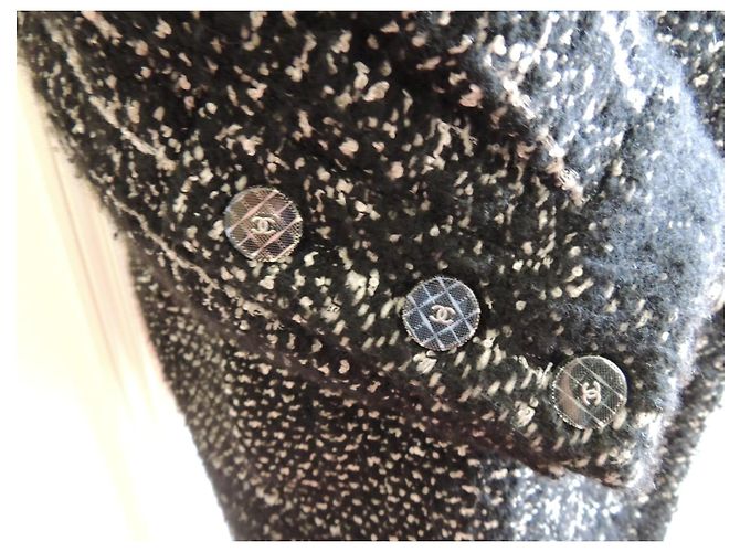 Chanel Cappotto Tweed Cashmere Nero Bianco - vista 2