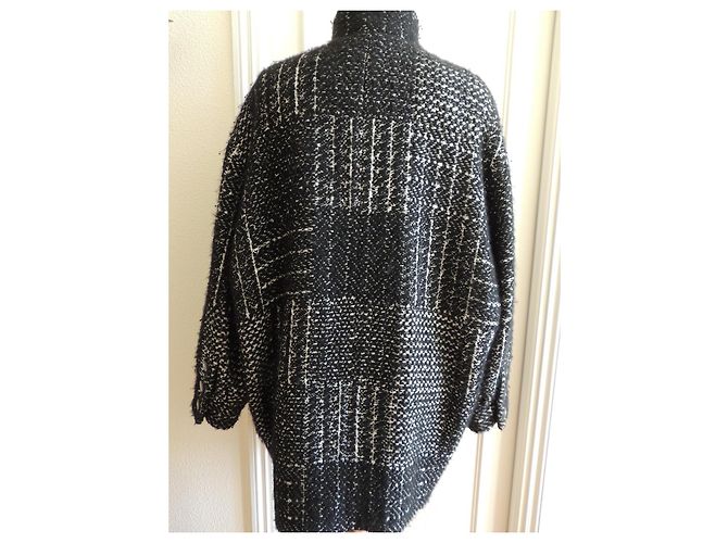 Chanel Cappotto Tweed Cashmere Nero Bianco - vista 4