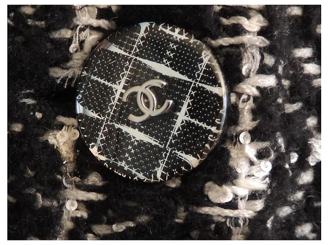 Chanel Cappotto Tweed Cashmere Nero Bianco - vista 6
