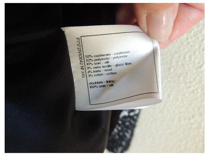 Chanel Cappotto Tweed Cashmere Nero Bianco - vista 9