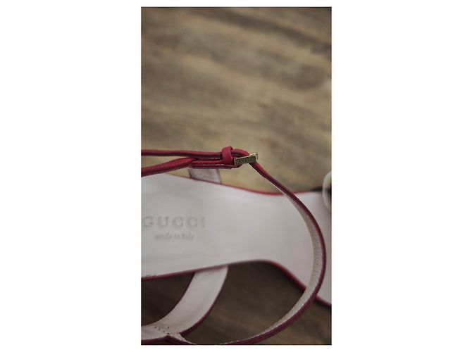 Gucci rote Ledersandalen - Ansicht 11