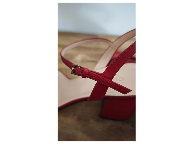 Gucci rote Ledersandalen - Ansicht 4