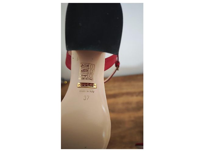 Gucci rote Ledersandalen - Ansicht 6