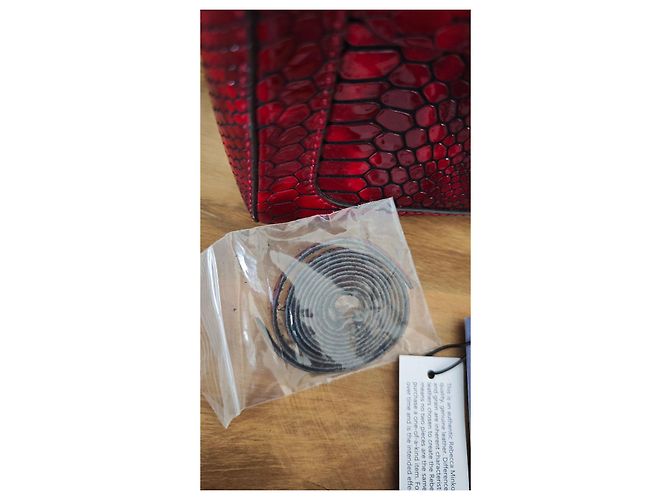 Borsa a tracolla Rebecca Minkoff in pelle rossa effetto serpente - vista 10