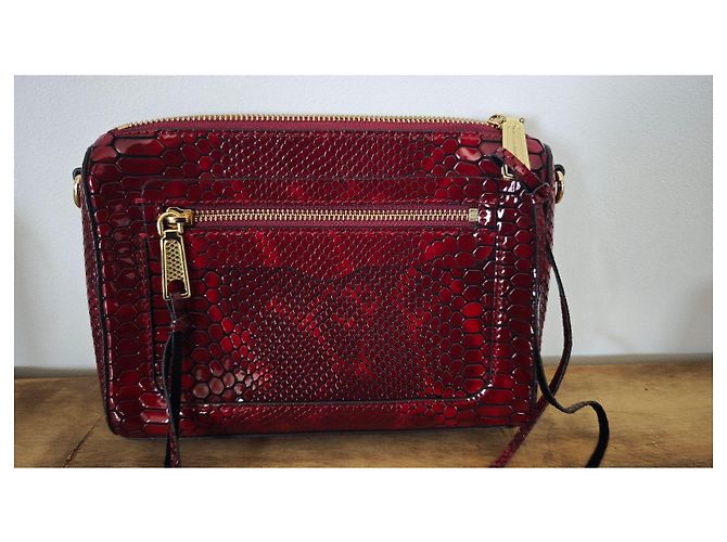 Borsa a tracolla Rebecca Minkoff in pelle rossa effetto serpente - vista 4