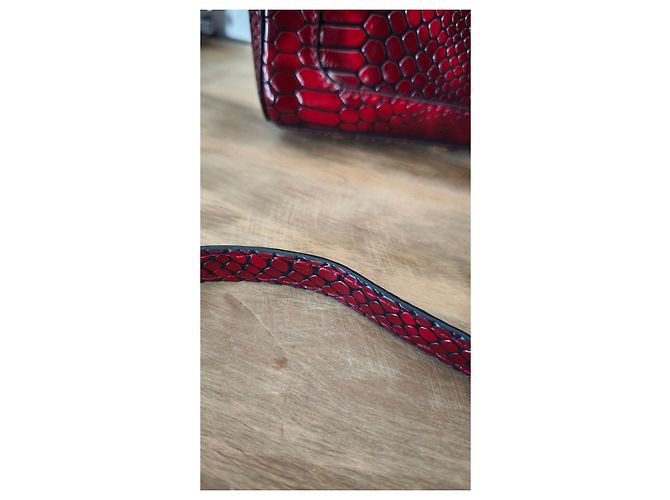 Borsa a tracolla Rebecca Minkoff in pelle rossa effetto serpente - vista 6