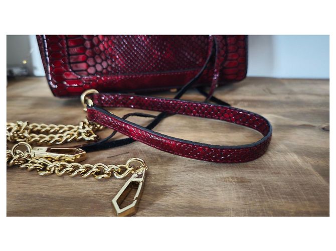 Borsa a tracolla Rebecca Minkoff in pelle rossa effetto serpente - vista 8