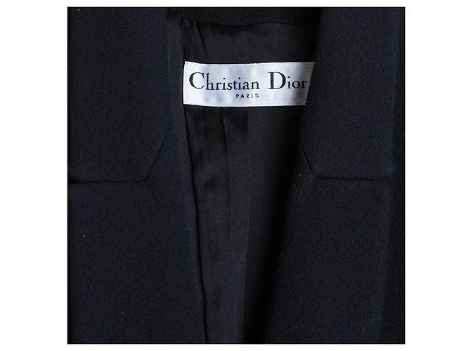 Abrigo Bar Christian Dior Crepe de Lana Negro - vista 3
