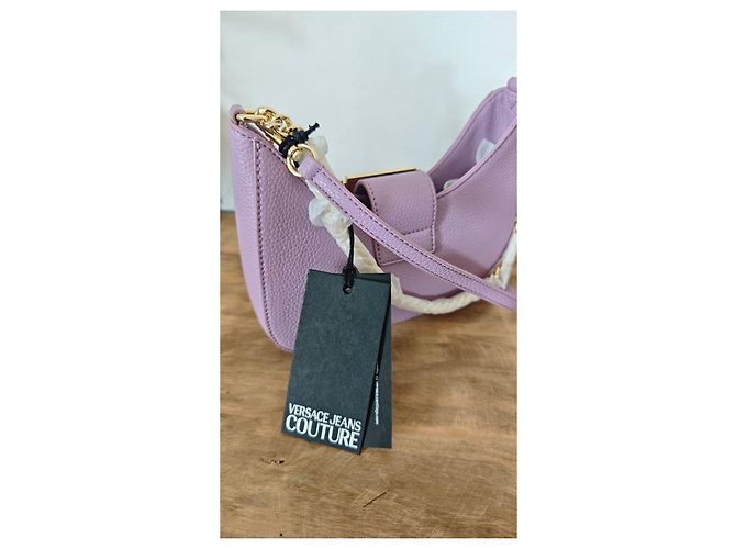 Borsa a tracolla Versace Jeans Couture in pelle lavanda - vista 10