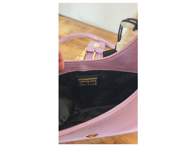 Borsa a tracolla Versace Jeans Couture in pelle lavanda - vista 14