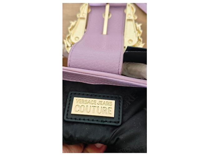 Borsa a tracolla Versace Jeans Couture in pelle lavanda - vista 9