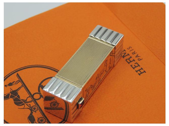 Hermès Porta Rossetto Art Deco Oro e Argento D'oro - vista 3