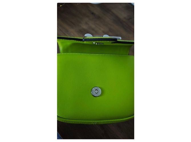 Karl Lagerfeld K/Saddle Small shoulder bag in lime green leather - view 10