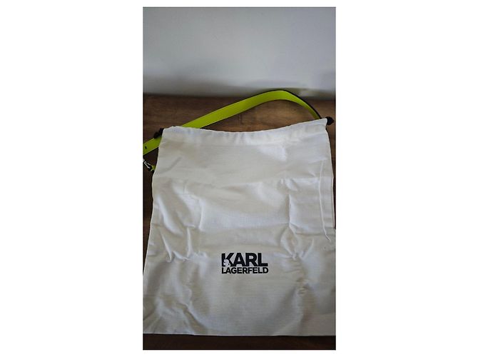 Karl Lagerfeld K/Saddle Small shoulder bag in lime green leather - view 12