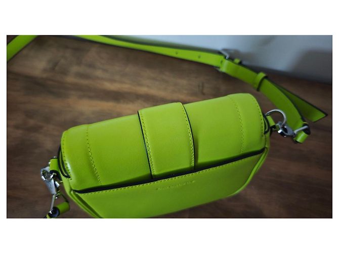Karl Lagerfeld K/Saddle Small shoulder bag in lime green leather - view 4