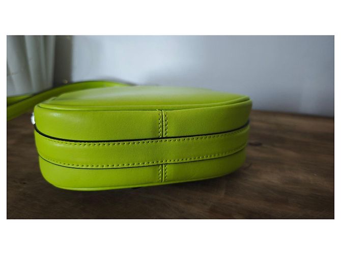 Karl Lagerfeld K/Saddle Small shoulder bag in lime green leather - view 7