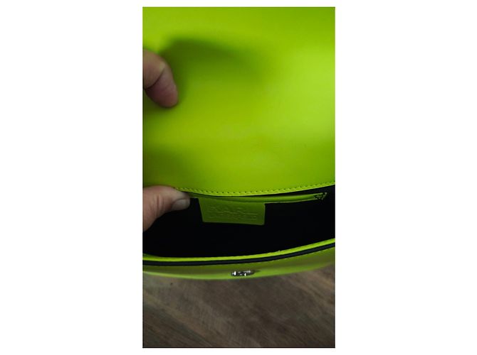 Karl Lagerfeld K/Saddle Small shoulder bag in lime green leather - view 9