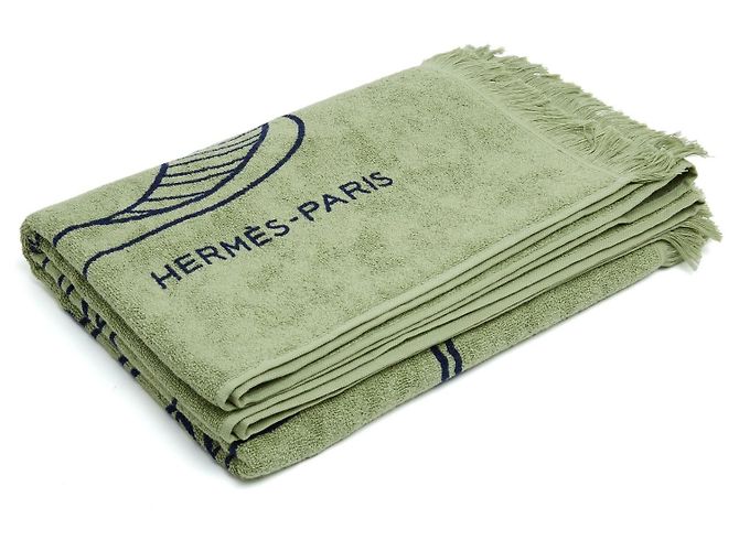 Hermès Thalassa Strandtuch Grün Navy - Ansicht 5