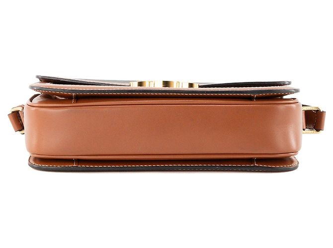 Céline CELINE - Borsa a tracolla Triomphe Celine in tela rivestita triomphe marrone e pelle tan - vista 4