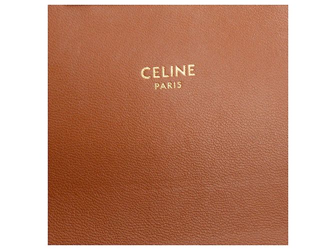 Céline CELINE - Borsa a tracolla Triomphe Celine in tela rivestita triomphe marrone e pelle tan - vista 6