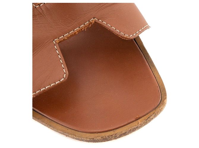 HERMÈS - Sandali Oran Hermès in pelle marrone (T37) - vista 5