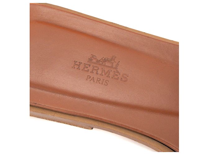 HERMÈS - Sandali Oran Hermès in pelle marrone (T37) - vista 8