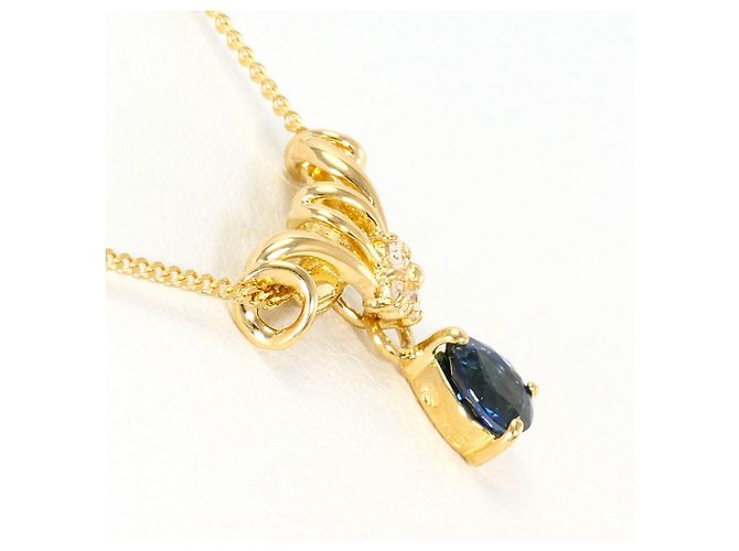Autre Marque Collana in oro giallo 18K con zaffiro e diamante - vista 2