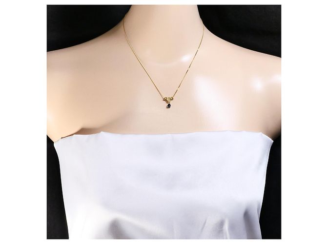 Autre Marque Collana in oro giallo 18K con zaffiro e diamante - vista 5
