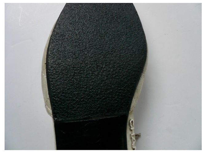 Chanel Ballerine Mary Jane Camoscio Ecru Nero Beige - vista 7