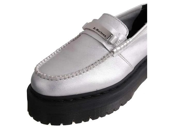 Mocassini Dr. Martens in pelle argento - vista 4