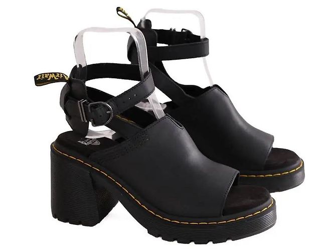 Mules Dr. Martens in pelle nera Nero - vista 3