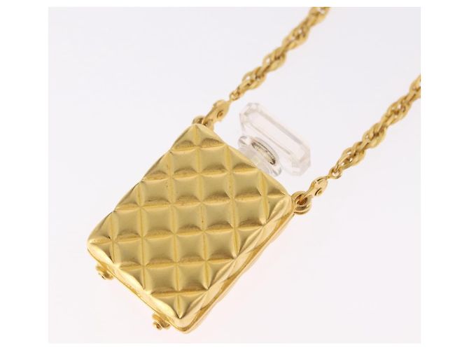 Pendente a catena lunga in metallo con cristalli e perle sintetiche a forma di flacone di profumo Chanel CC - vista 5