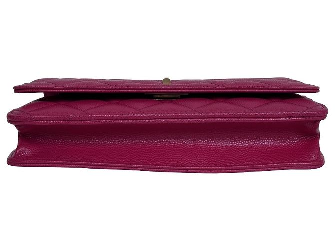 Chanel Wallet on Chain WOC Rosa Raspberry Caviar Leder Goldfarbene Details - Ansicht 10