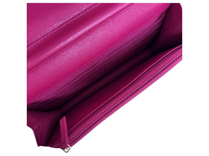 Chanel Wallet on Chain WOC Rosa Raspberry Caviar Leder Goldfarbene Details - Ansicht 13
