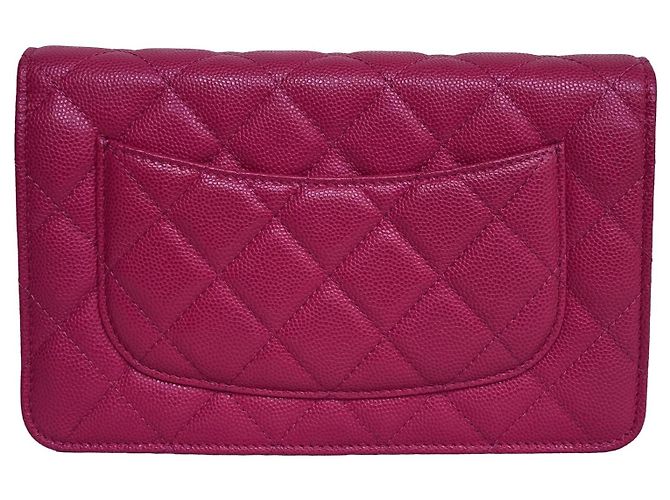 Chanel Wallet on Chain WOC Rosa Raspberry Caviar Leder Goldfarbene Details - Ansicht 6