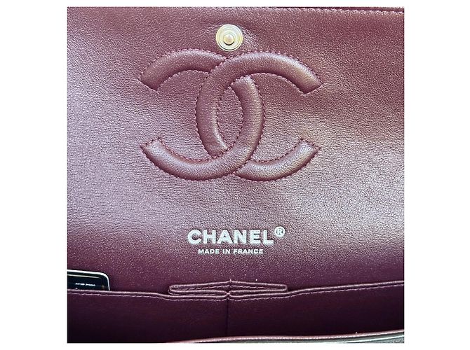 Timeless Chanel Classic Double Flap Medium Schwarz Lammleder Silber - Ansicht 15