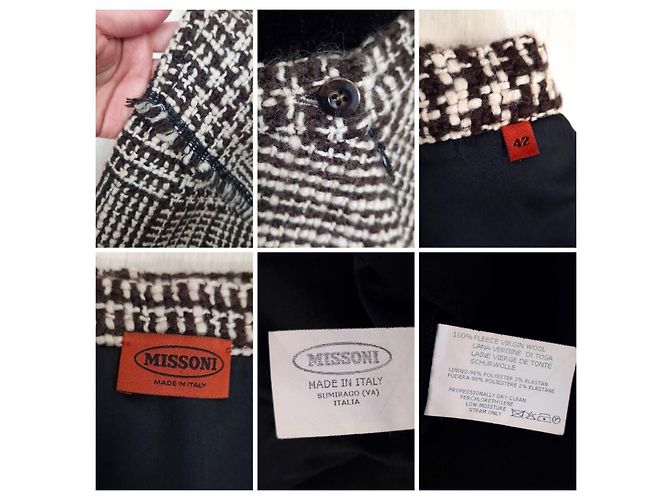 Missoni Brauner Wollrock mit Glen-Check - Ansicht 12