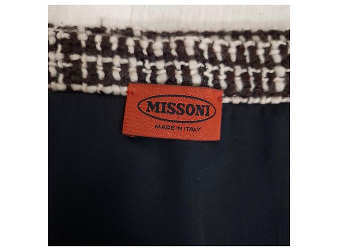 Missoni Brauner Wollrock mit Glen-Check - Ansicht 3