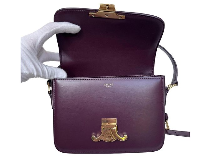 Céline Celine Triomphe Schultertasche Burgund - Ansicht 9
