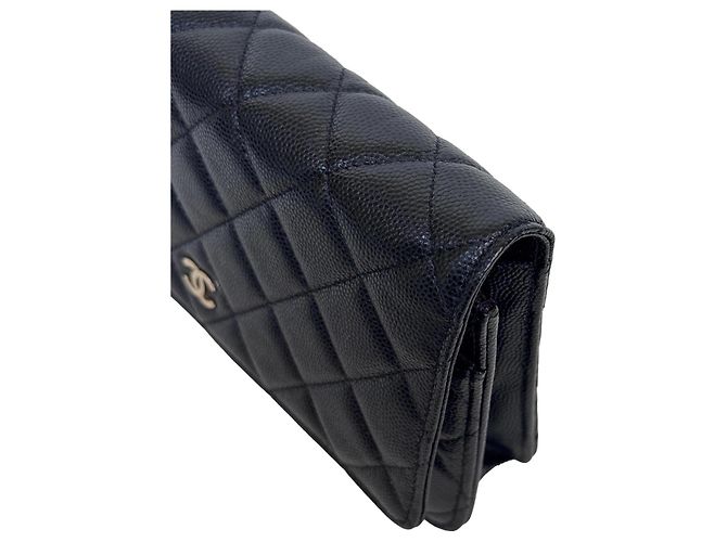 Chanel Wallet on Chain WOC Black Caviar Champagne Gold Hardware - view 11
