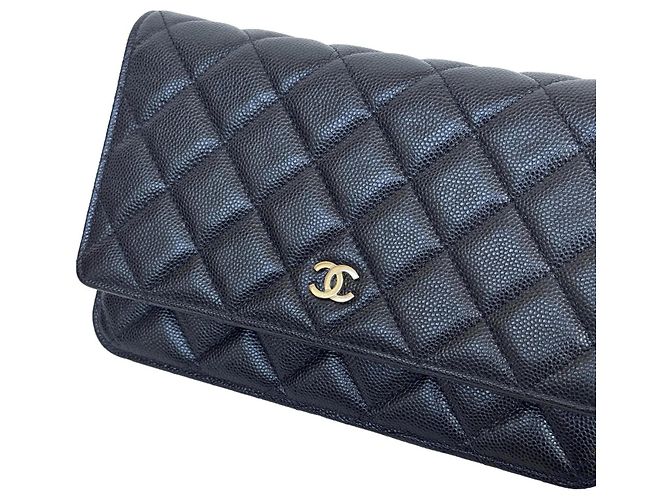 Chanel Wallet on Chain WOC Black Caviar Champagne Gold Hardware - view 7