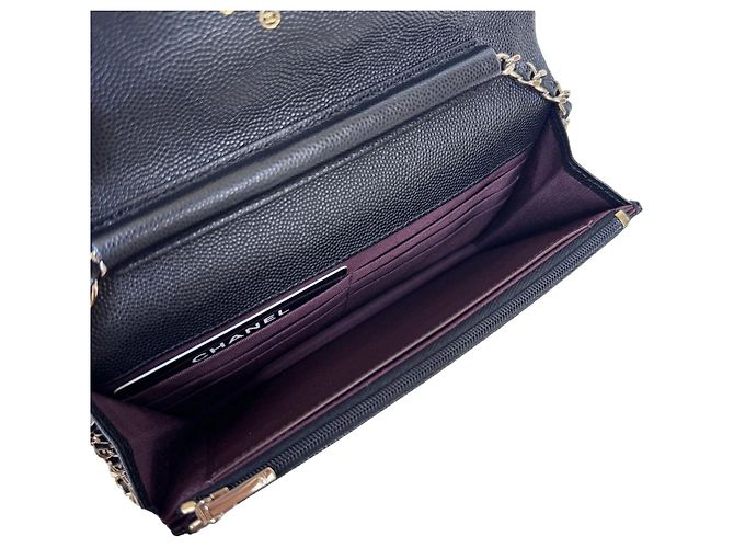 Chanel Wallet on Chain WOC Black Caviar Champagne Gold Hardware - view 9