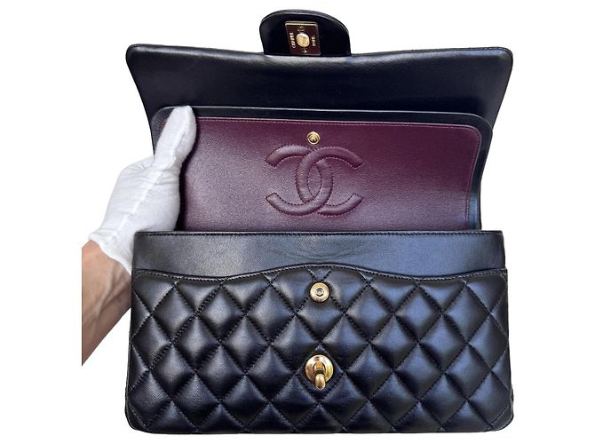 Timeless Bolso Chanel Classic Double Flap Medium Piel de Cordero Negra - vista 13