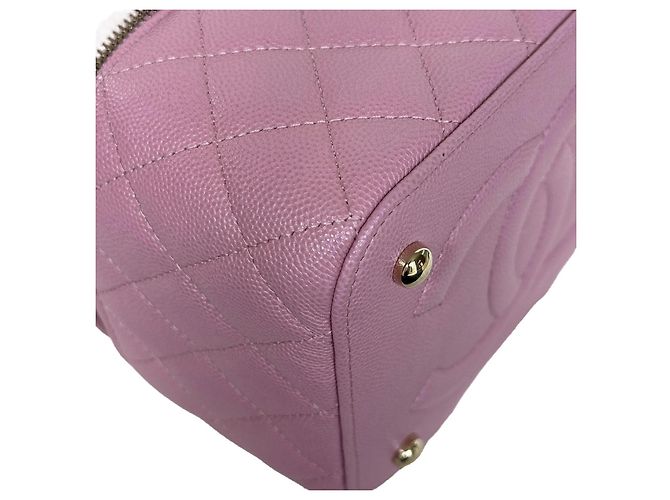 Chanel Piccola Vanity Borsa in Pelle Caviar Rosa Hardware Dorato 22S - vista 9